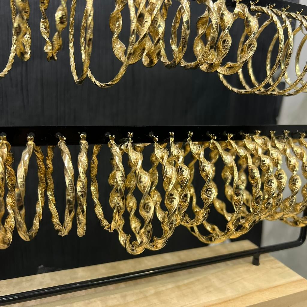 Prachtige oorbellen wokkels 14 karaat goud, Ophalen of Verzenden, Zo goed als nieuw, Overige kleuren, Goud