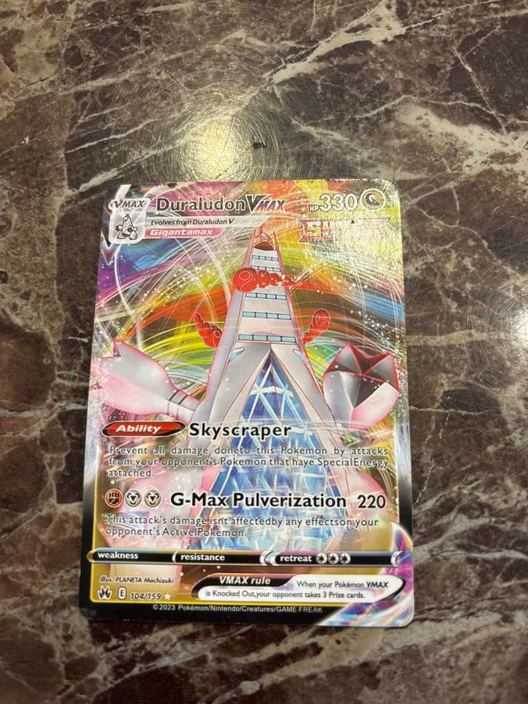 Pokemon kaart duraludon vmax, Ophalen of Verzenden, Zo goed als nieuw