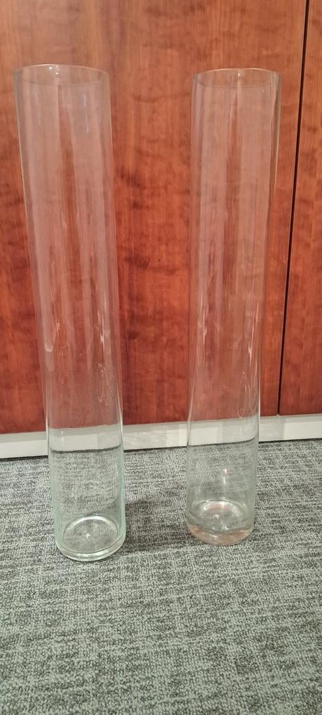 Glazen cilinder vazen, Huis en Inrichting, Woonaccessoires | Vazen, Ophalen, Overige kleuren, Glas, 50 tot 75 cm