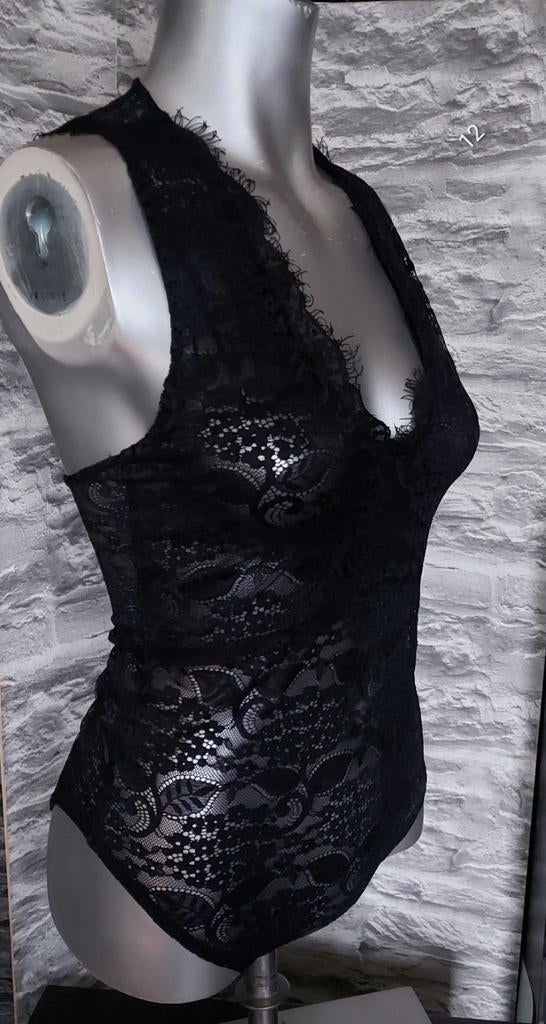 Sexy zwart kanten body M, Kleding | Dames, Ondergoed en Lingerie, Ophalen of Verzenden, Zwart, Body of Korset