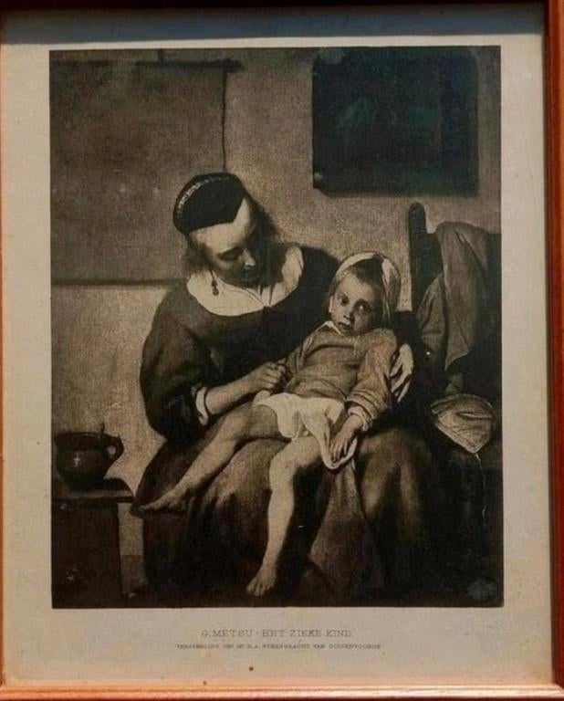 Het zieke kind ... (Gabriël Metsu) ..., Ophalen of Verzenden