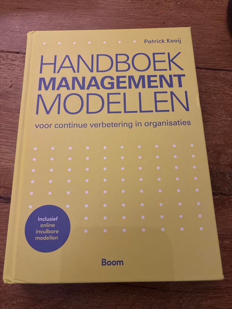 Handboek Management Modellen - Patrick Kooij, Boeken, Schoolboeken, Zo goed als nieuw, Ophalen