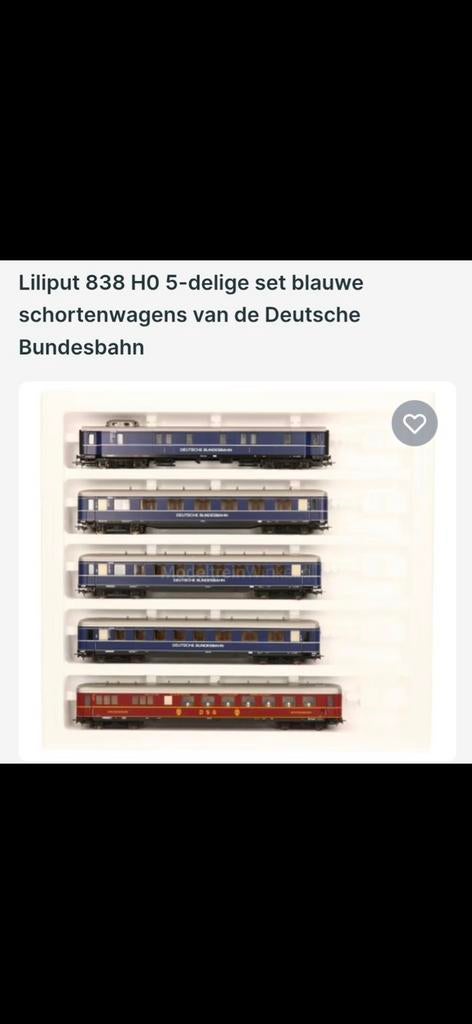 GEZOCHT deze set van liliput 838 5 delig., Ophalen of Verzenden, Gelijkstroom, Wagon, Overige merken