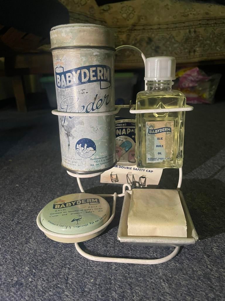 Vroege Babyderm babyverzorgingsset, Antiek en Kunst, Antiek | Overige Antiek, Ophalen of Verzenden