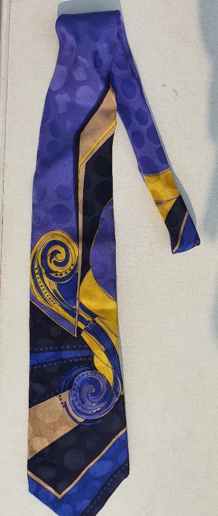 Gianni Versace vintage zijden stropdas – opvallend design, Ophalen of Verzenden, Gedragen