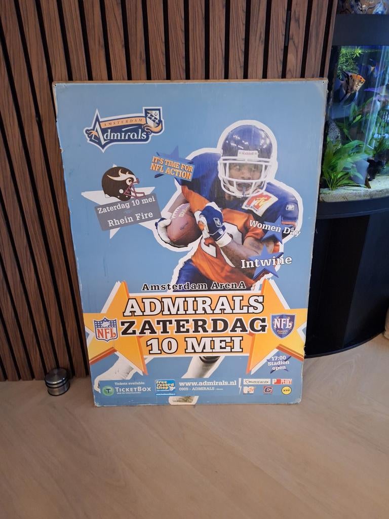 Amsterdam Admirals wedstrijd aankondigingsposter, Verzamelen, Posters, Gebruikt, Sport, A1 t/m A3, Rechthoekig Staand, Ophalen