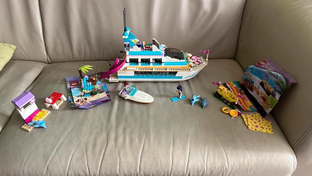 Lego friends dolfijn cruiser 41015 met extra sets, Ophalen of Verzenden, Zo goed als nieuw, Lego