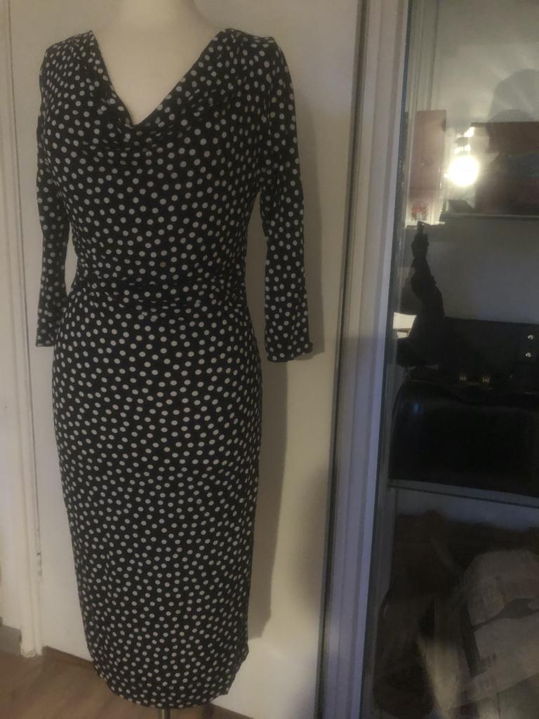 VANILIA ELEMENTS boothals-jurk maat S zwart/wit, Vanilia, Zwart, Ophalen of Verzenden, Zo goed als nieuw