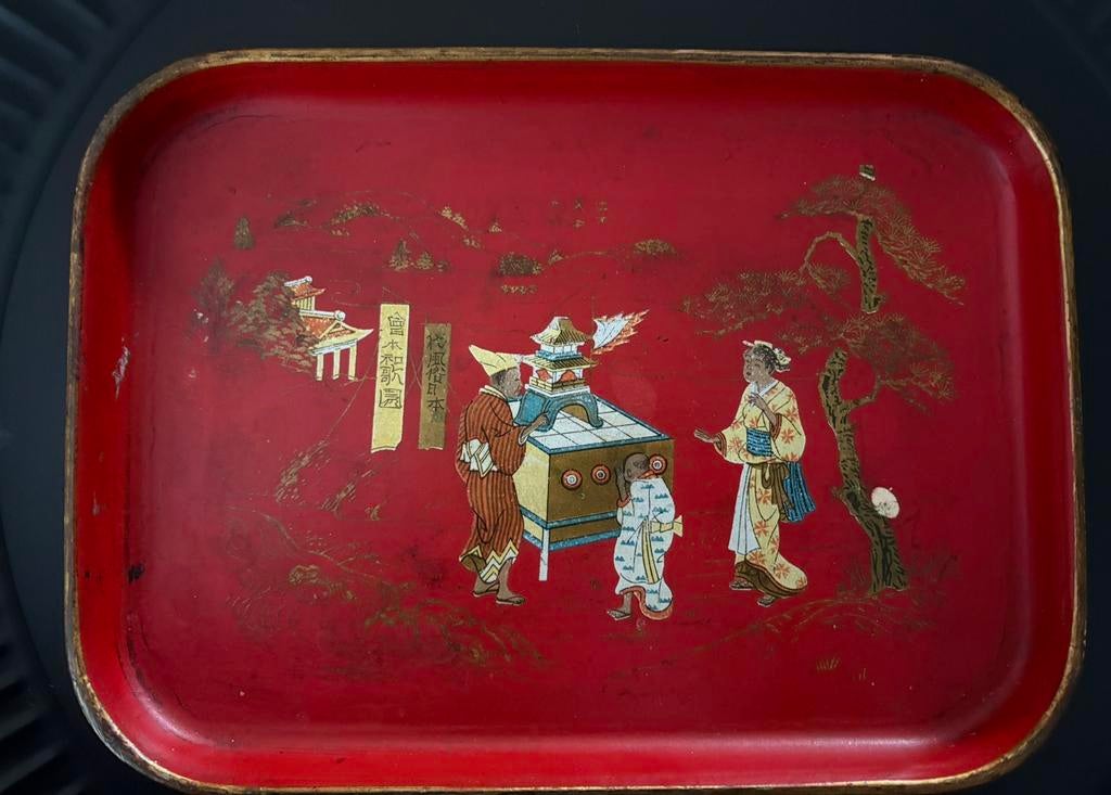 Oud Japans lakwerk dienblad, Ophalen of Verzenden