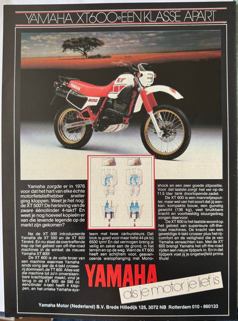 Advertentie Yamaha XT600, Verzenden, Zo goed als nieuw, Motoren