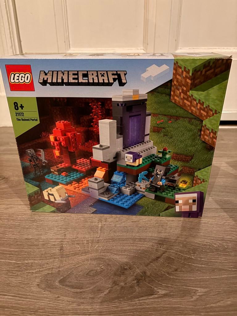 LEGO Minecraft 21172 The Ruined Portal - Complete Set, Ophalen, Zo goed als nieuw, Complete set, Lego