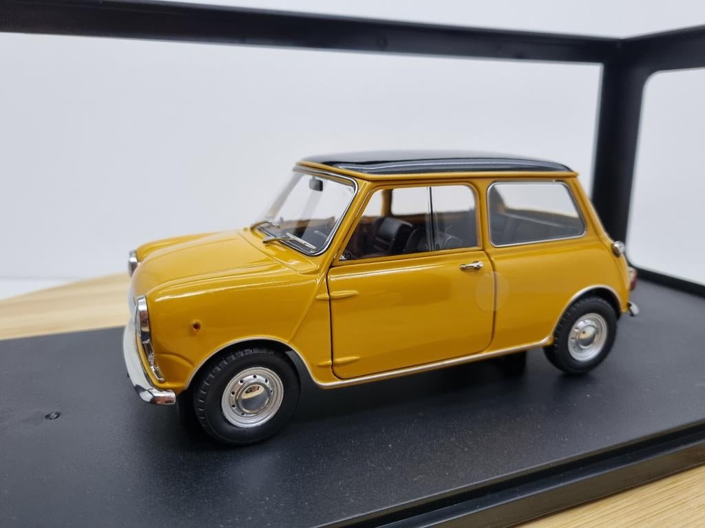 Mitica 1:18 Mini Cooper geel met zwart dak, Overige merken, Auto, Nieuw, Ophalen of Verzenden