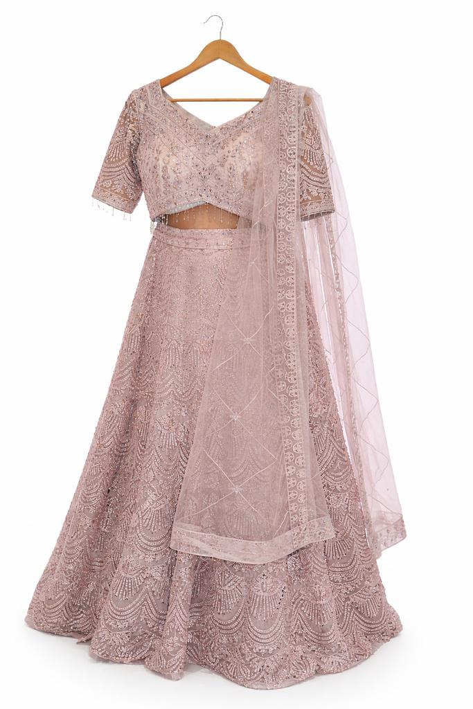 Prachtige roze lehenga jurk - 1x gedragen, Ophalen of Verzenden, Zo goed als nieuw, Kleding, Maat 42/44 (L)