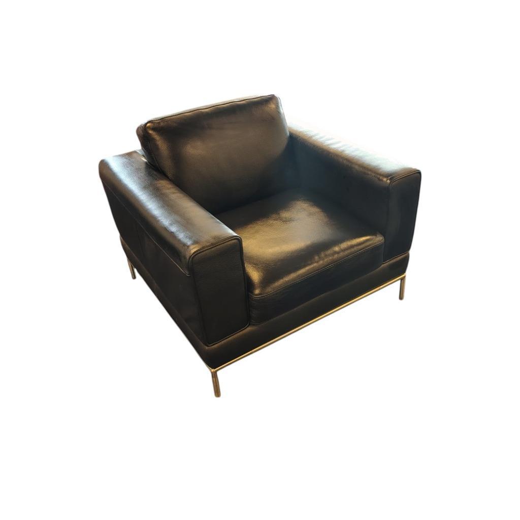 Wachtkamerstoel Zwart Chroom Leder Set Van 2, Gebruikt, Twee, Zwart, Leer