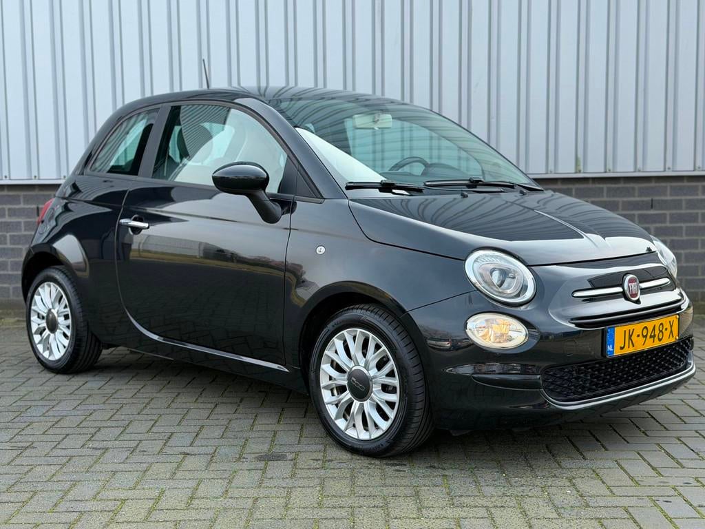 Fiat 500 0.9 TwinAir Turbo Popstar |Automaat|Leder|Bluetooth, Gebruikt, Leder en Stof, Zwart, Origineel Nederlands