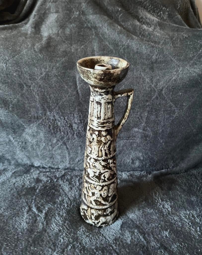 Aldo Londi Bitossi Brutalistische Keramische Kaarsenhouder, Antiek en Kunst, Ophalen of Verzenden, Keramiek of Aardewerk