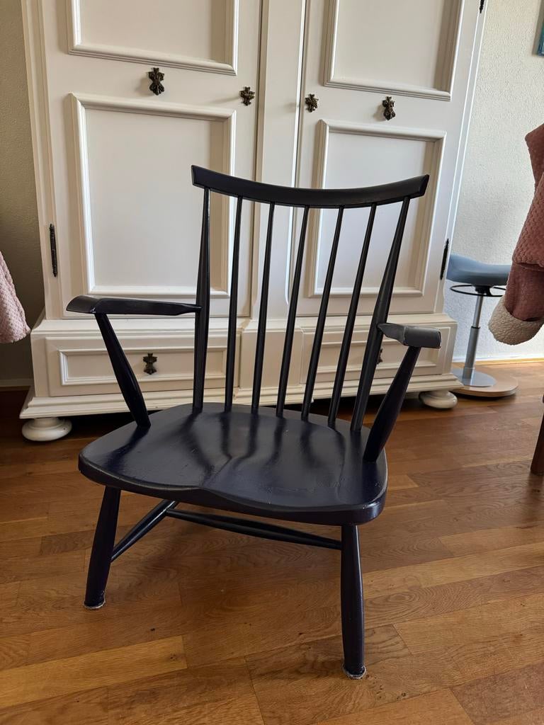 Stoel, Huis en Inrichting, Stoelen, Ophalen, Gebruikt, Blauw, Eén