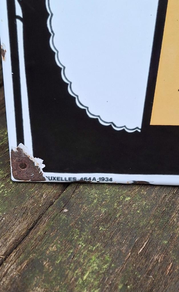 Emaille reclamebord Ultra voor potten en pannen., Reclamebord, Gebruikt, ., Ophalen of Verzenden