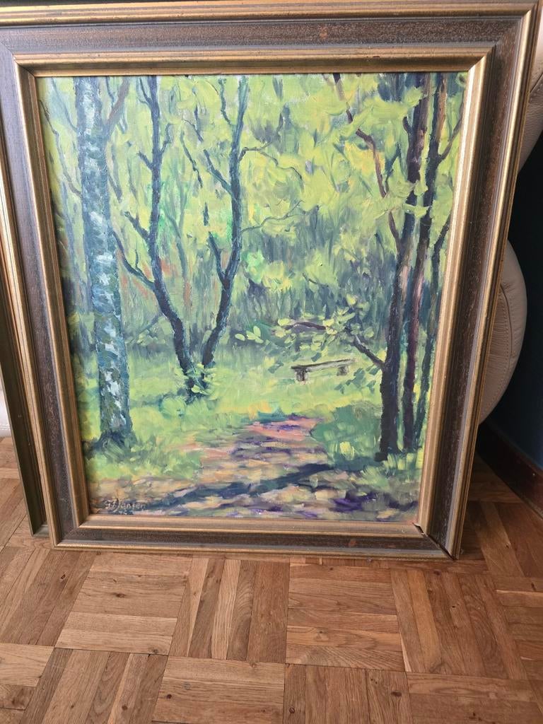 Schilderij boslandschap G.F.Jansen, Ophalen of Verzenden