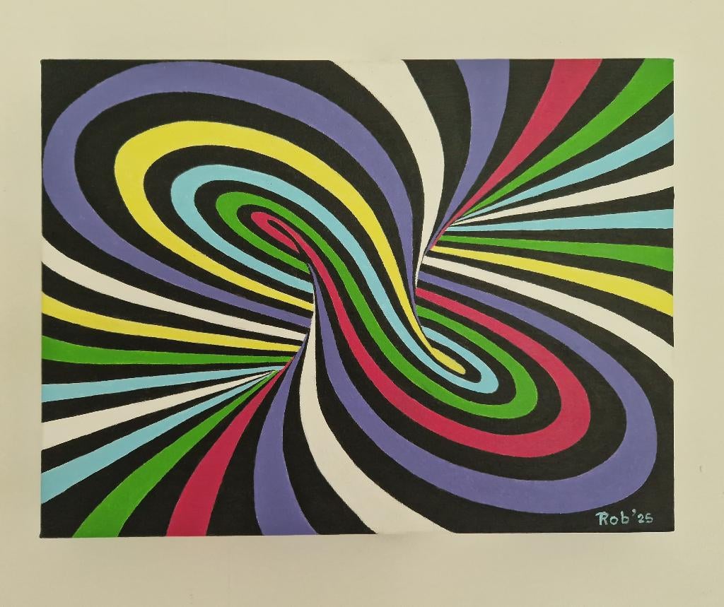 Abstract schilderij , zelf geschilderd op doek met acryl, Ophalen