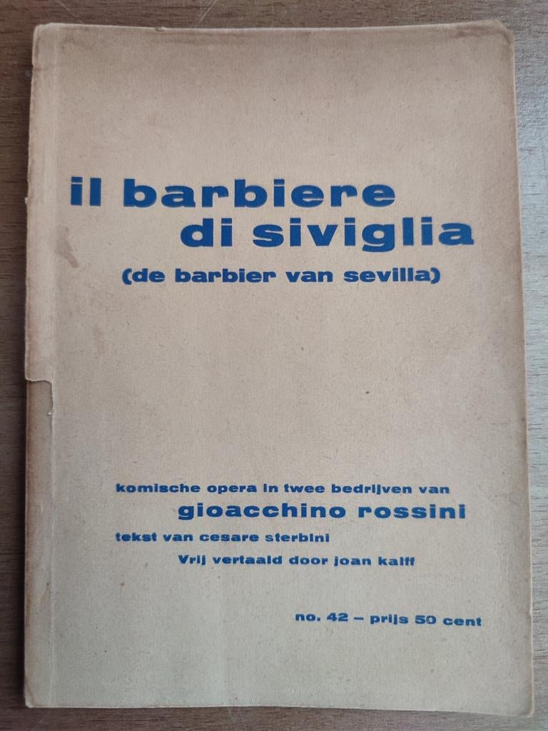 Il Barbiere di Siviglia (De Barbier van Sevilla), Boeken, Ophalen of Verzenden