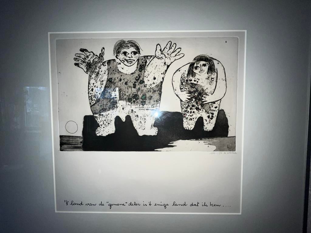 Ets Ans Wortel - 't Land van de "gemene" deler, Antiek en Kunst, Kunst | Etsen en Gravures, Ets, Ingelijst, Dagelijks leven, 1950 - 1999