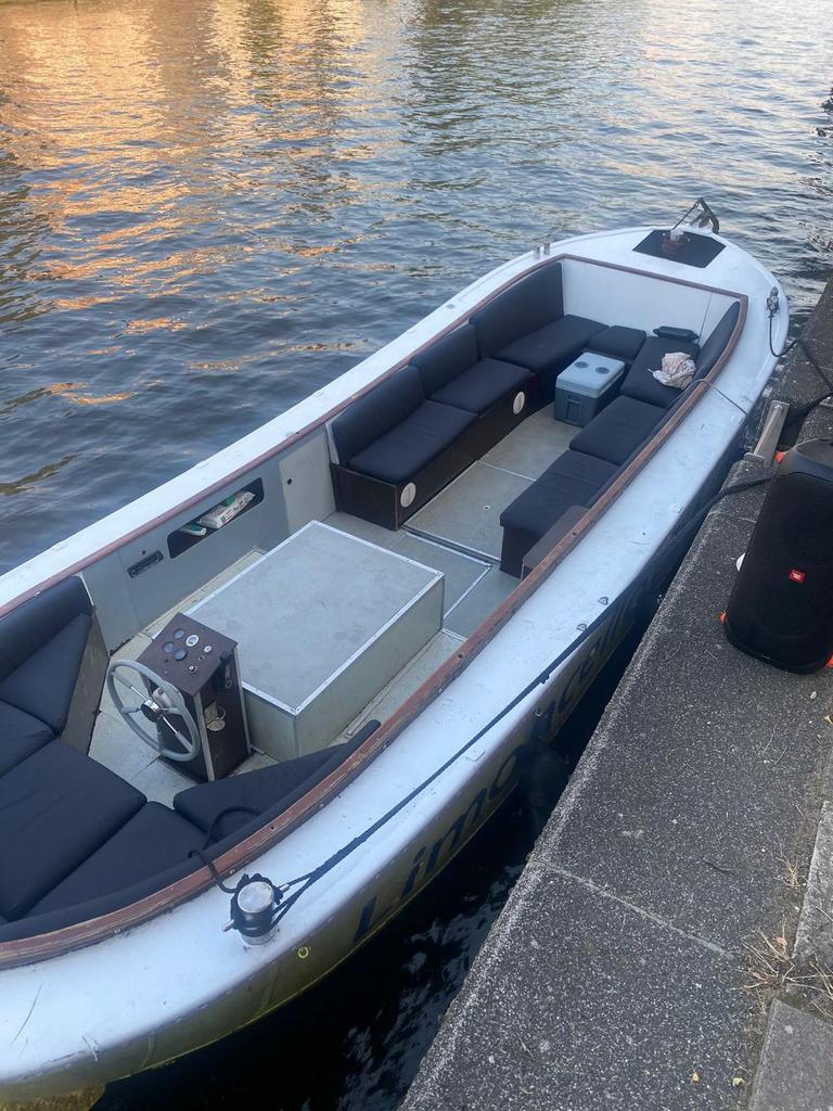 Sloep 10m Mercedes diesel motor, Vignet grachten Amsterdam, Ophalen, Staal, Binnenboordmotor, 6 meter of meer