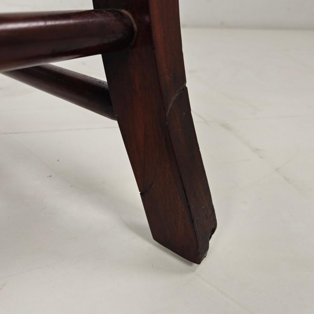 Victoriaanse Engelse walnoothouten leren bureaustoel, Ophalen of Verzenden