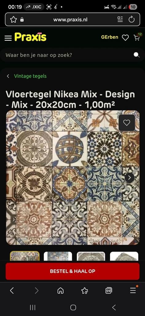 Vloertegels Nikea Mix 20x20cm - 2m2, Ophalen, Nieuw, Minder dan 5 m²