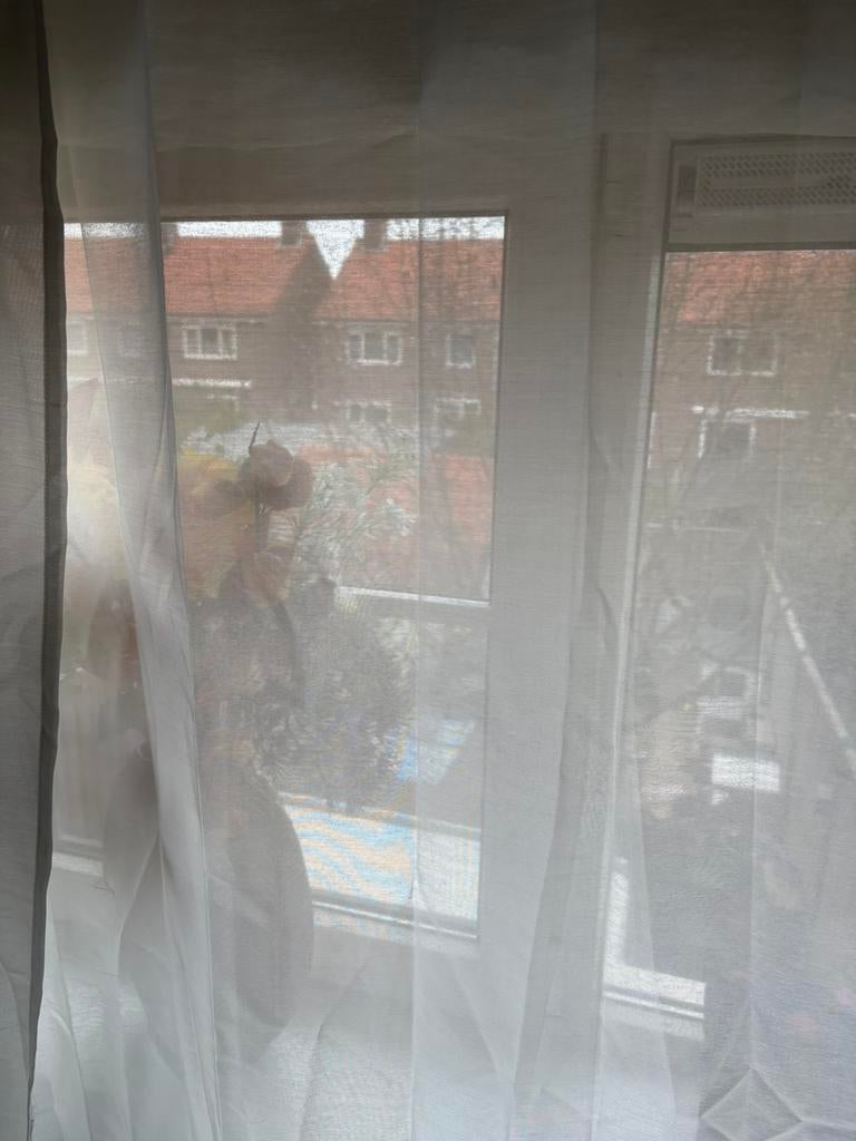 Vitrage wit ikea 145 breed en 260 hoog. ook grijze gordijnen, 100 tot 150 cm, 200 cm of meer, Wit, Ophalen of Verzenden