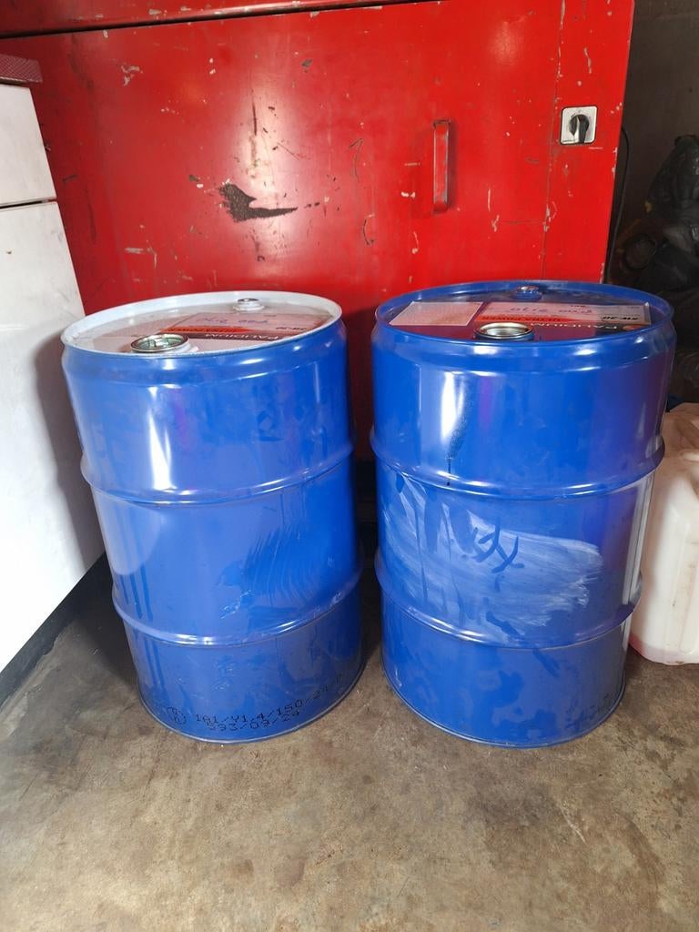 120 liter afgewerkte olie, Ophalen, Gebruikt