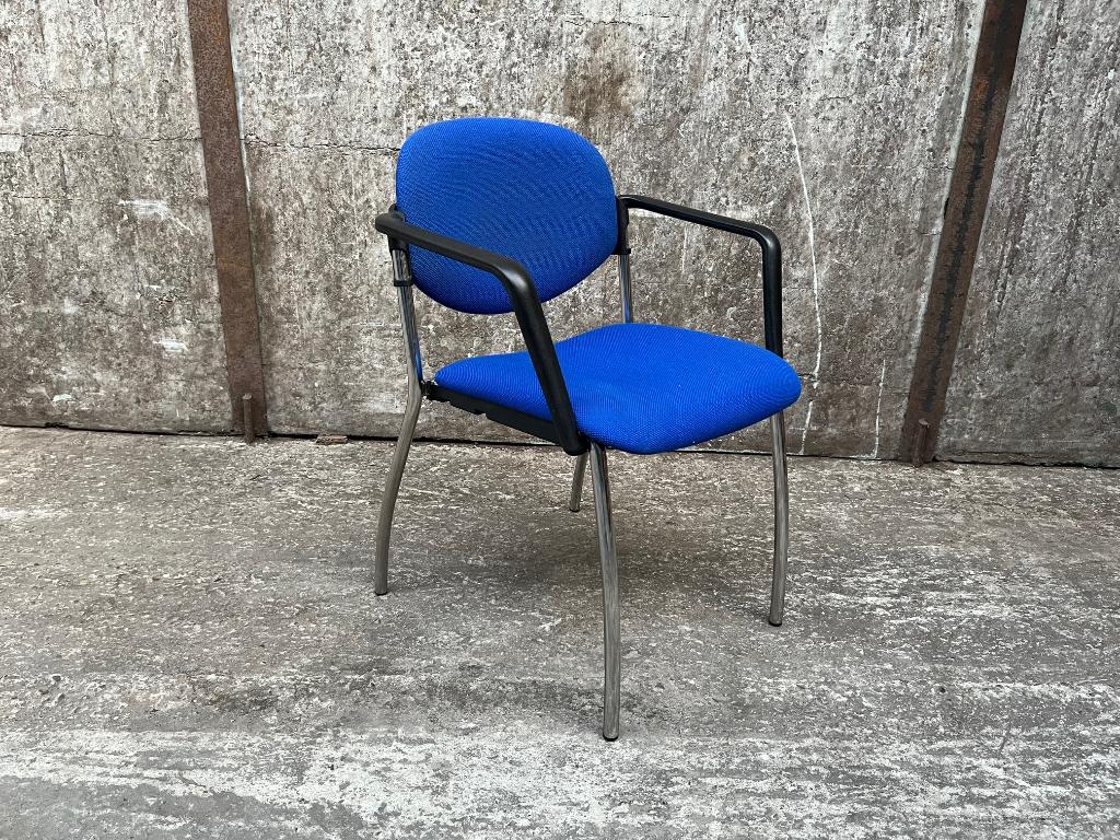 Wendy vergaderstoelen | Blauw/Chroom, Huis en Inrichting, Stoelen, Ophalen of Verzenden, Nieuw, Stof, Vijf, Zes of meer stoelen