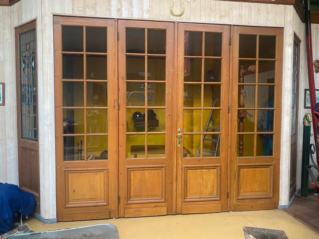 Zes antieke deuren twee deuren glas in lood, Antiek en Kunst, Ophalen