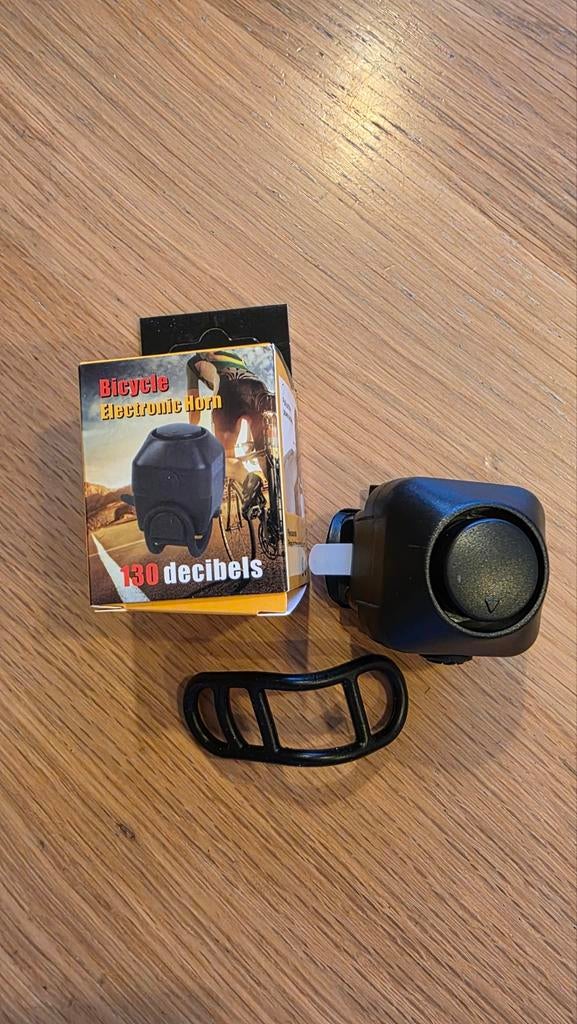 Elektrische fietsbel fietstoeter zwart 130 dB, Ophalen of Verzenden, Nieuw