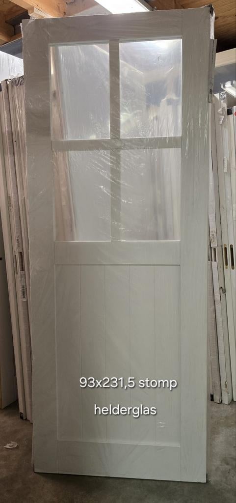 SKS 2516 skantrae barndeur met helder glas, Doe-het-zelf en Verbouw, Ophalen of Verzenden, Glas, Binnendeur, 200 tot 215 cm