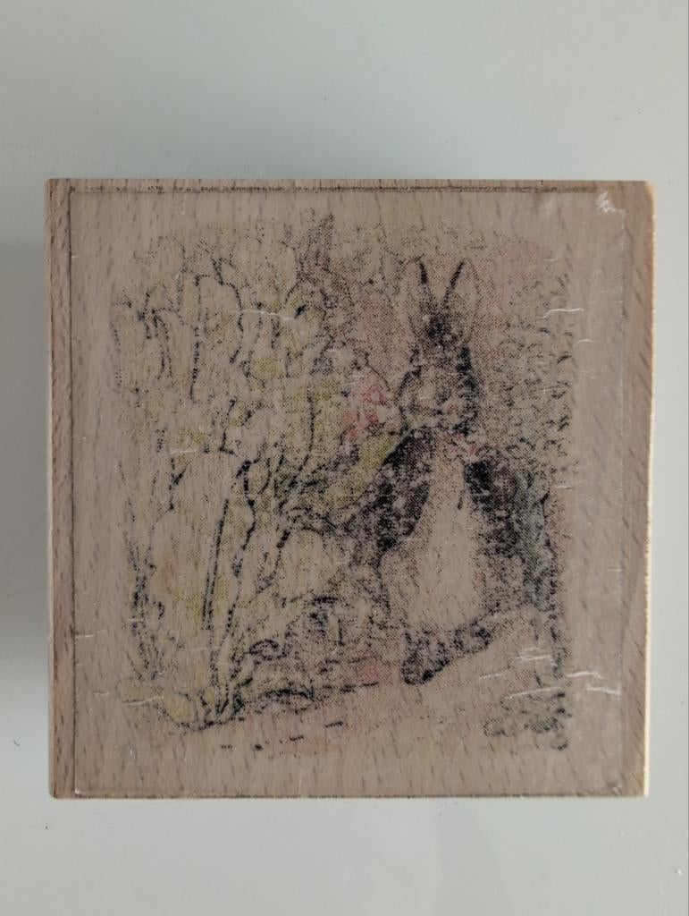 Houten stempel Benjamin Bunny Beatrix Potter 7F, Ophalen of Verzenden, Gebruikt, Houten stempel