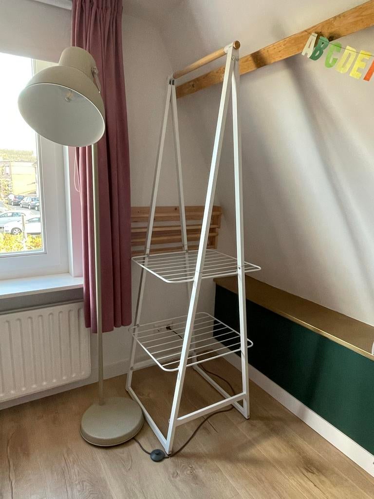 Brabantia Linn Kledingrek Small - Wit met Houten Details, Ophalen, Zo goed als nieuw