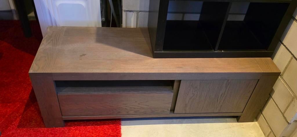TV kast acacia hout, Gebruikt, 100 tot 150 cm, Ophalen of Verzenden, Minder dan 100 cm