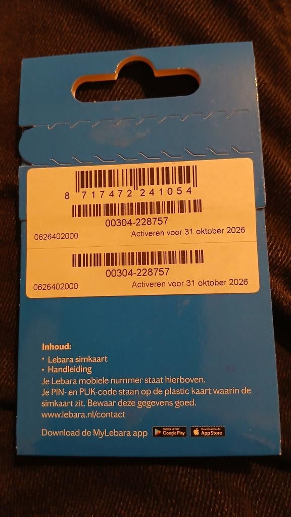 Lebara Simkaart 0626402000 top nummer Gratis Verzending!, Verzenden, Nieuw, KPN, Simkaart