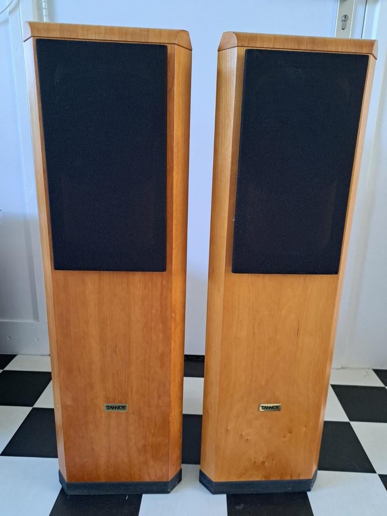 Tannoy D300 American Cherry Houten Design Muziekboxen, Gebruikt, 120 watt of meer, Front, Rear of Stereo speakers, Ophalen