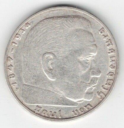 26-642 Duitsland 2 mark 1937F, Ophalen of Verzenden, Duitsland, Losse munt, Zilver