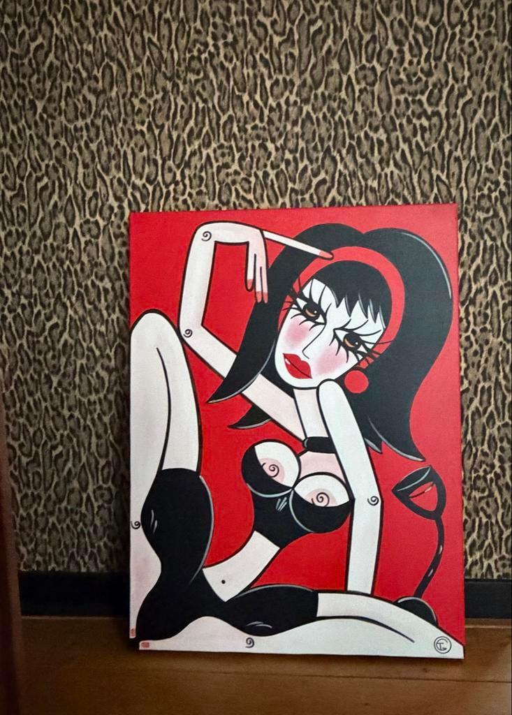 Acrylverf schilderij "Kinky drinks" van Tetiana Gorbachenko, Ophalen of Verzenden