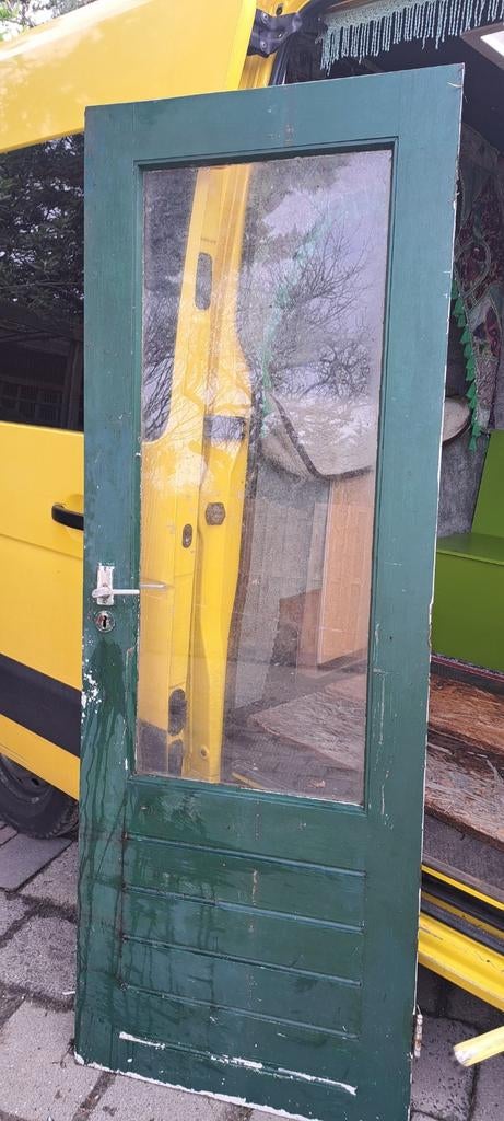 Buiten deur hardhout, Doe-het-zelf en Verbouw, Deuren en Horren, Ophalen, Gebruikt, Buitendeur, 200 tot 215 cm