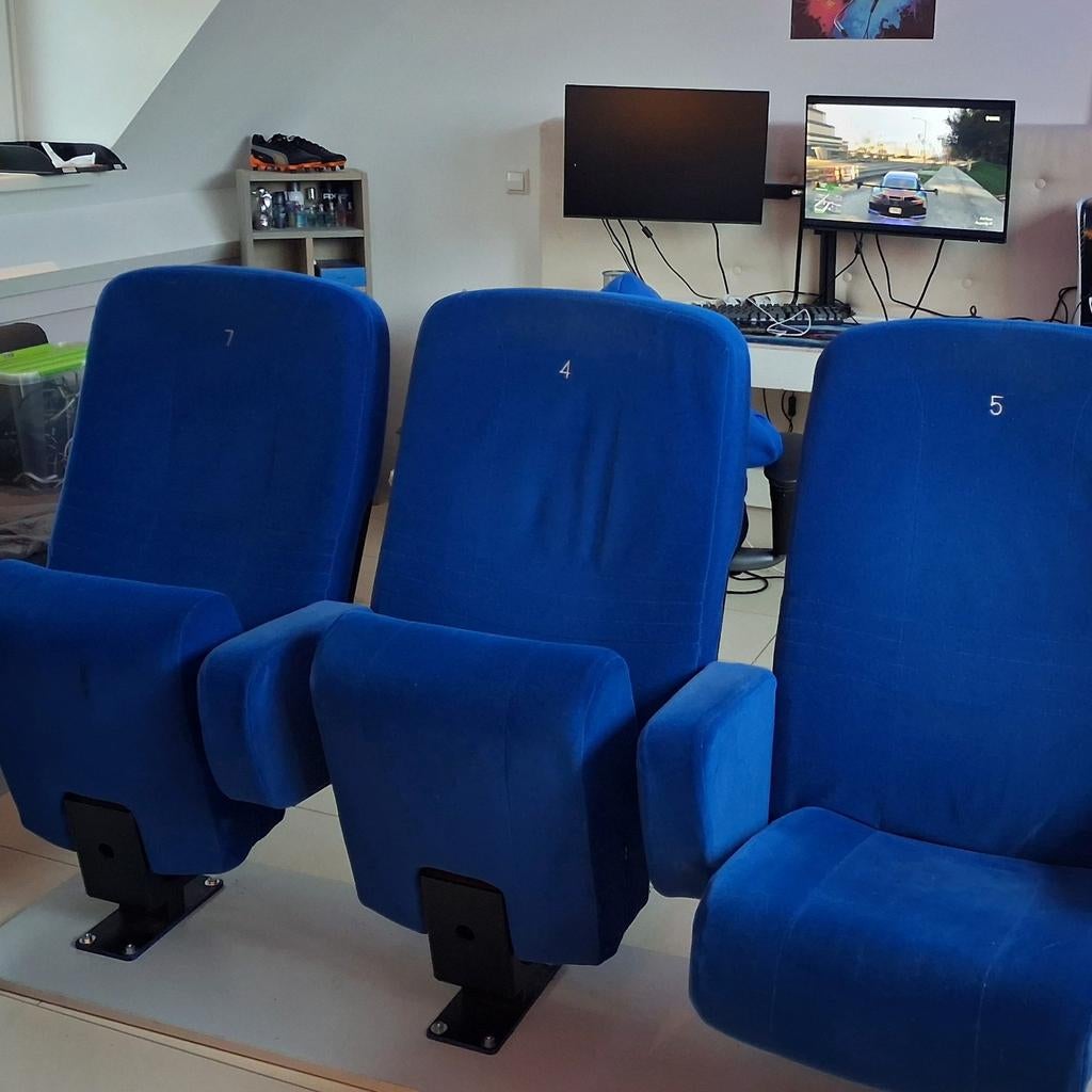 3 bioscoop stoelen, Huis en Inrichting, Fauteuils, Ophalen, Gebruikt