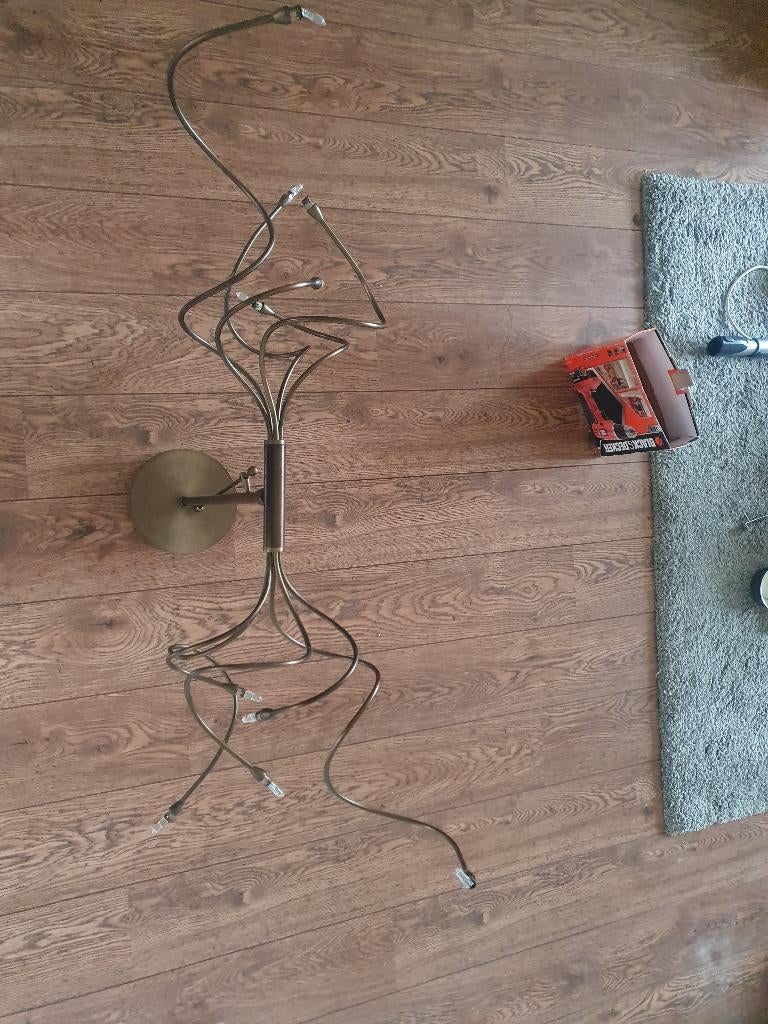 Hanglamp met 10 kelkjes, Ophalen, Gebruikt, Glas, 50 tot 75 cm