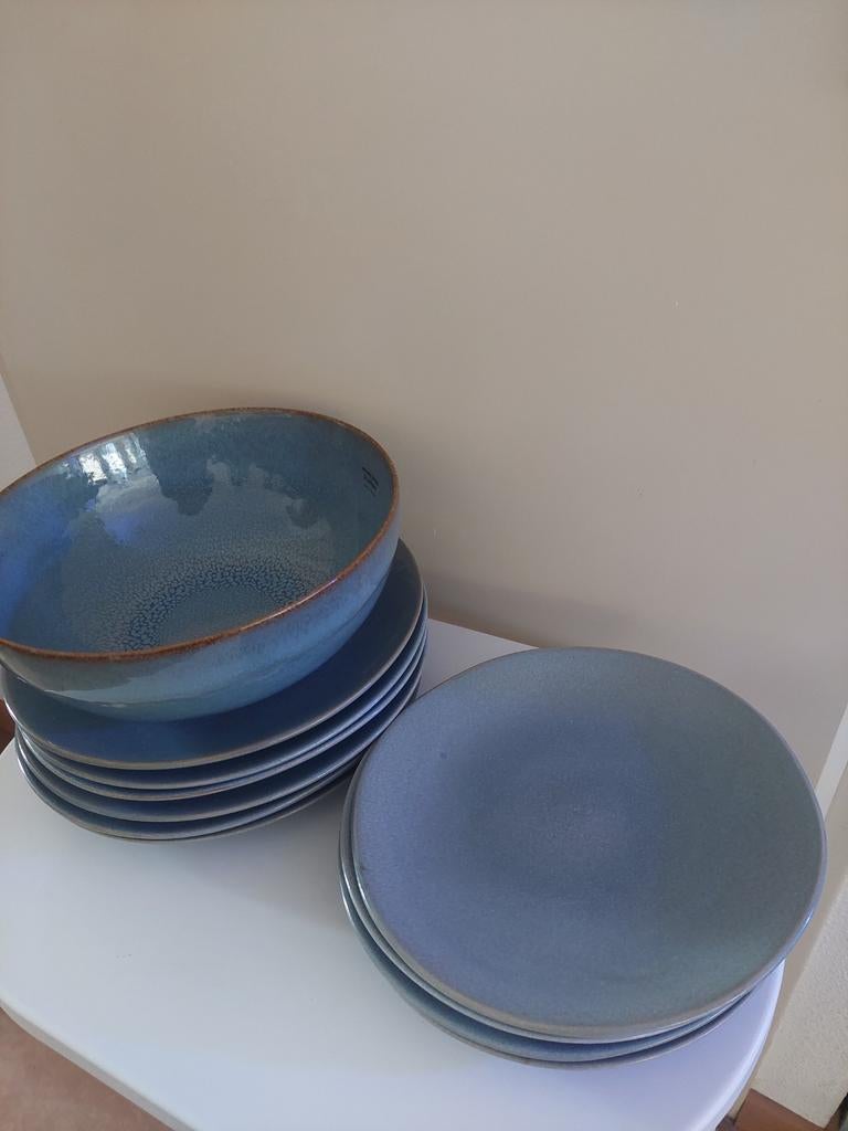 Hema portugal borden en schaal blauw porto servies, Ophalen of Verzenden, Blauw, Schaal