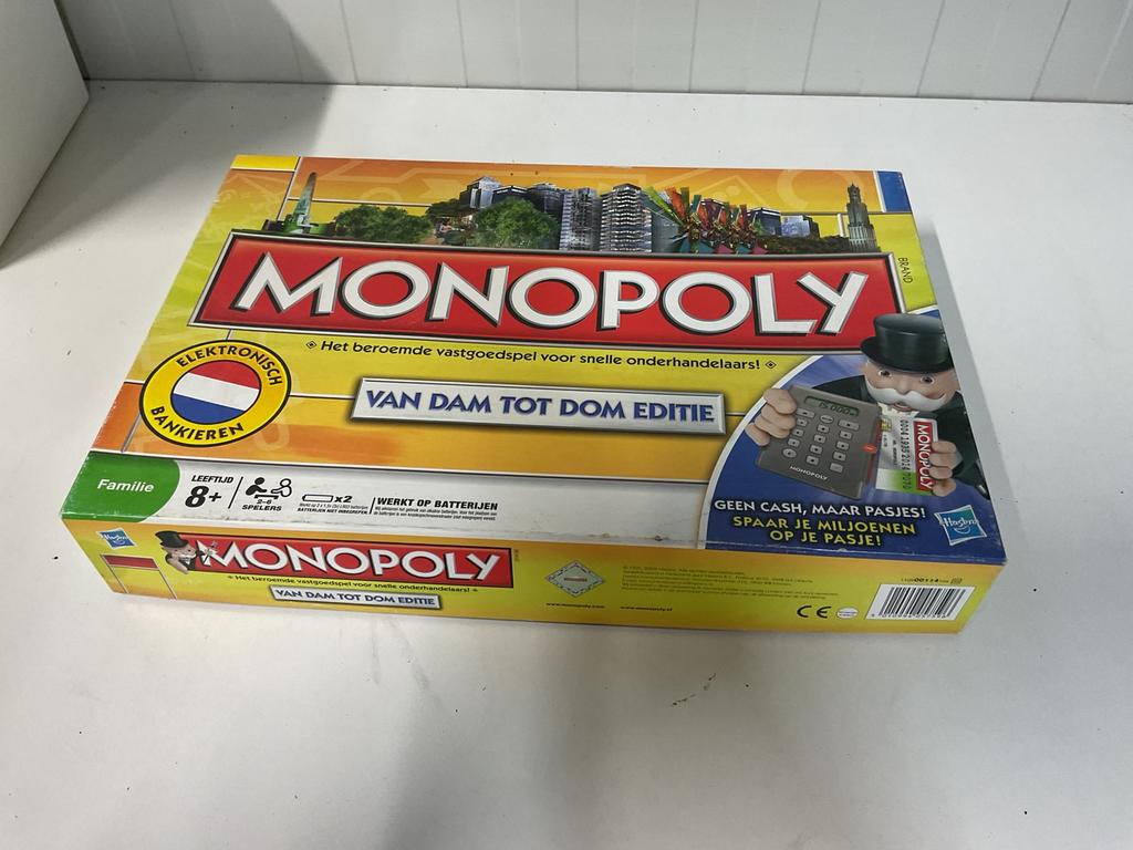 Monopoly van Dam tot Dom editie met pin passen als nieuw, Hobby en Vrije tijd, Gezelschapsspellen | Bordspellen, Ophalen, Zo goed als nieuw