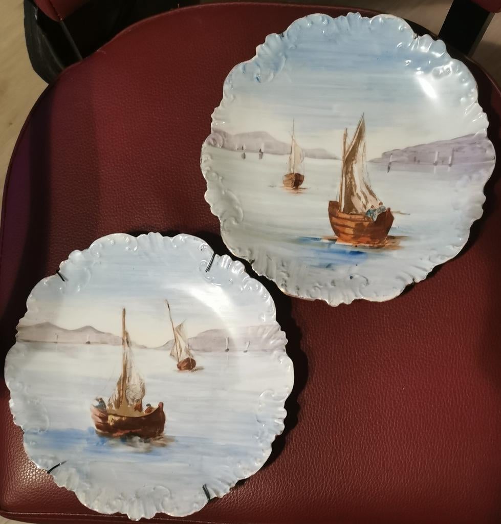 Porseleinen borden uit circa 1900 Limoges Frankrijk., Ophalen