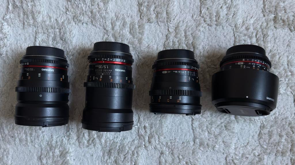 Samyang Cine T1.5 set 24/35/50/85mm Canon EF, Audio, Tv en Foto, Fotografie | Lenzen en Objectieven, Ophalen, Zo goed als nieuw