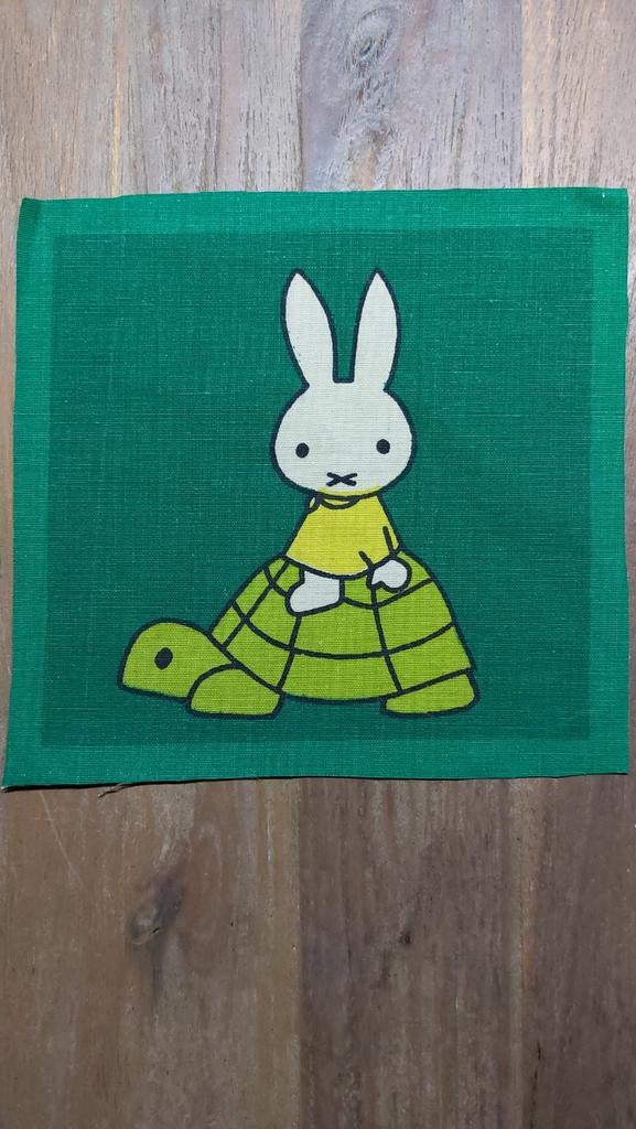 Setje van 8 retro Nijntje lapjes (groen), Overige kleuren, Ophalen of Verzenden, Zo goed als nieuw, 30 tot 120 cm